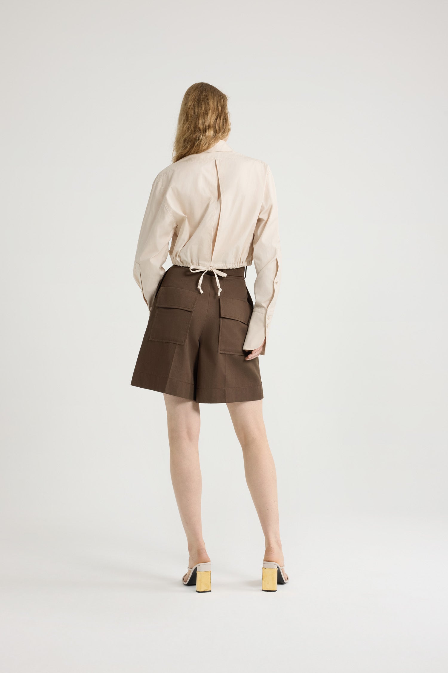 Patou TR048 bermuda gabardine coton bio marron Java Brown