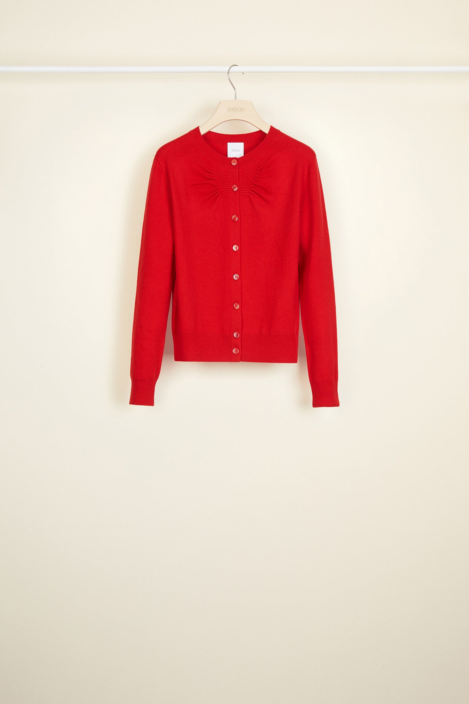 Patou Knitwear P20KN0028000302R cardigan coquelicot mérinos