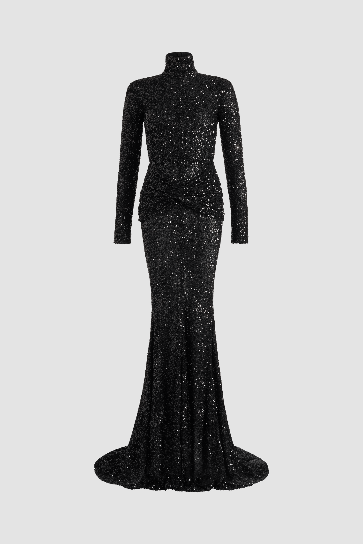 Patou H25DR2000226999B robe longue sequins noire dos découpé