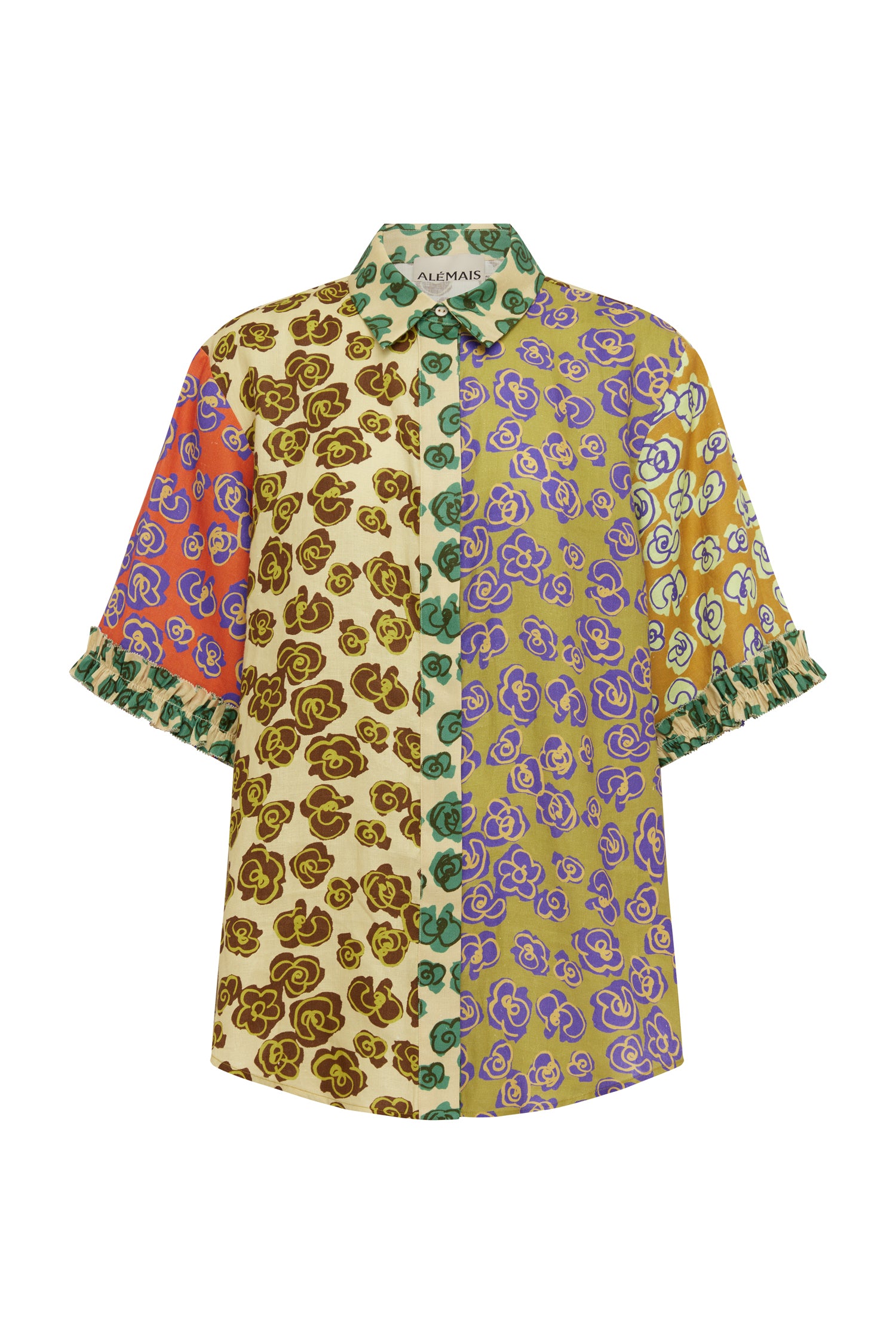 Alemaïs Patty Spliced chemise imprimé floral 100% chanvre
