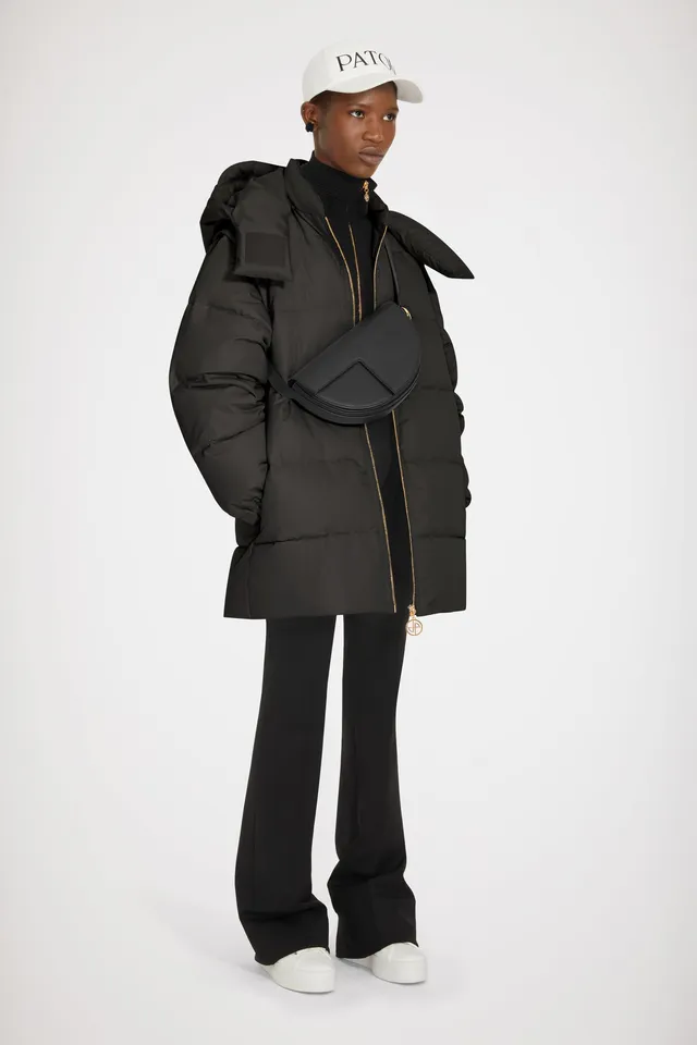 Patou OU015 parka doudoune noire manches amovibles
