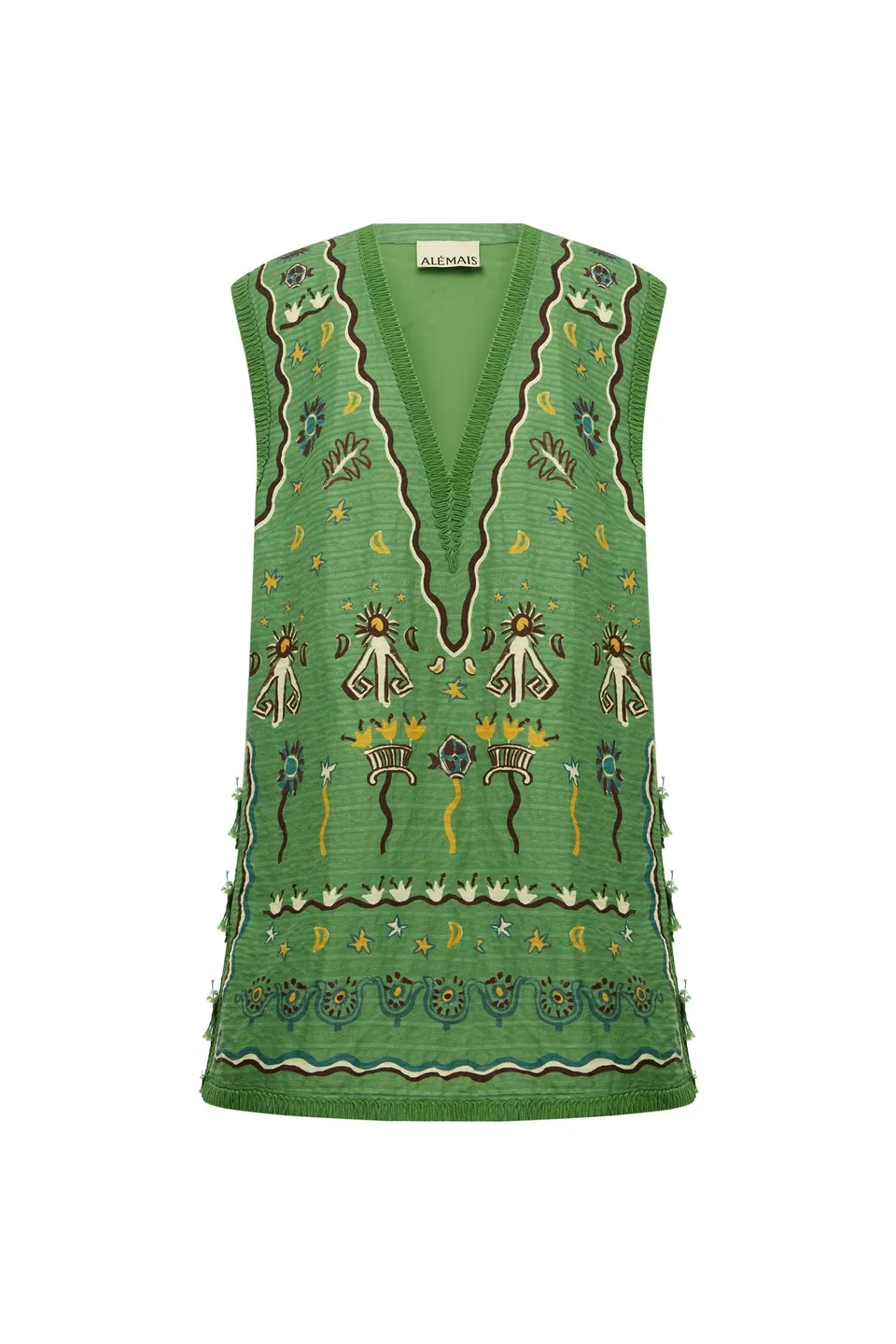Alemäis Sun Dancer robe mini lin col V doublée