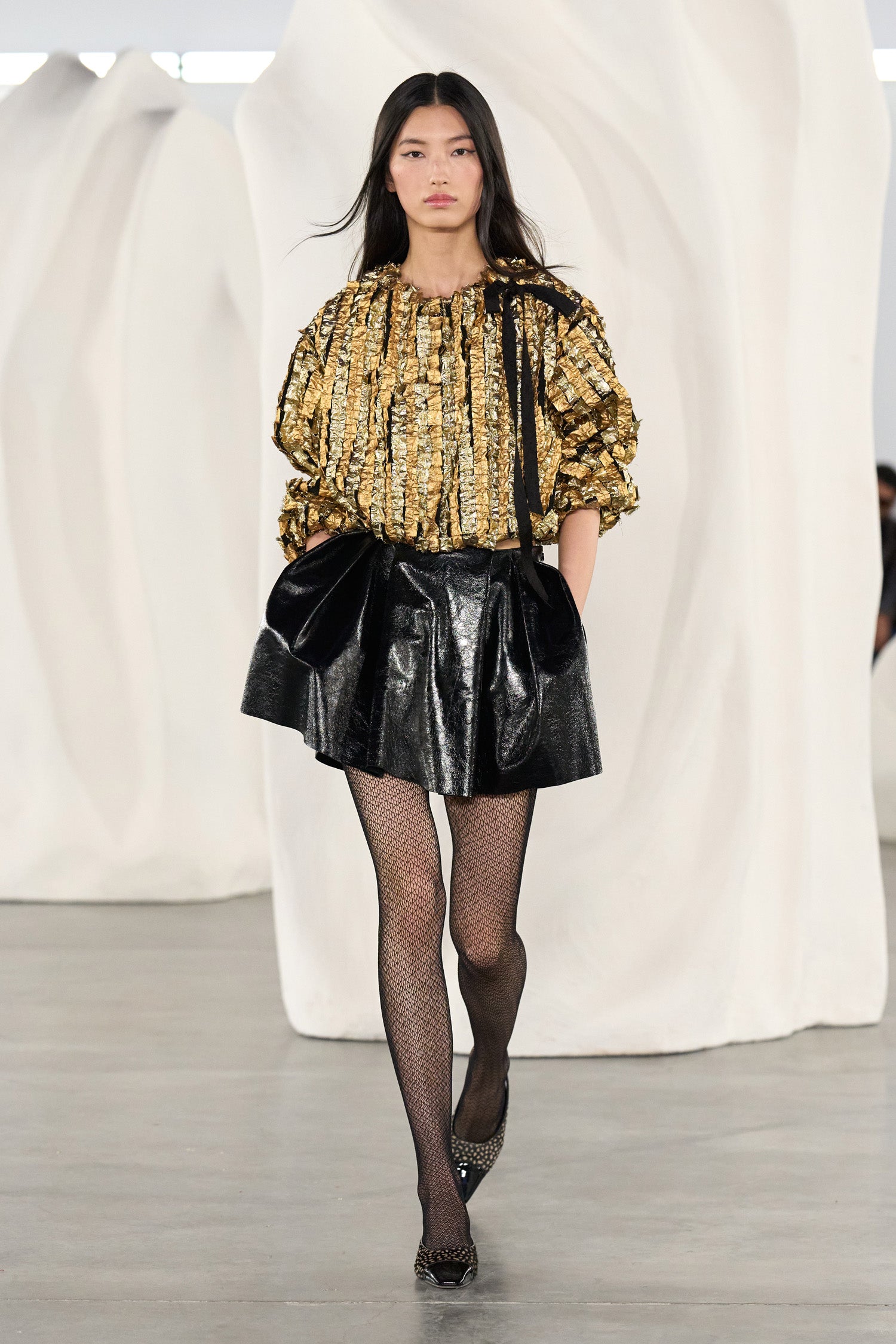 Ulla Johnson Eden veste lurex Gold damier oversize
