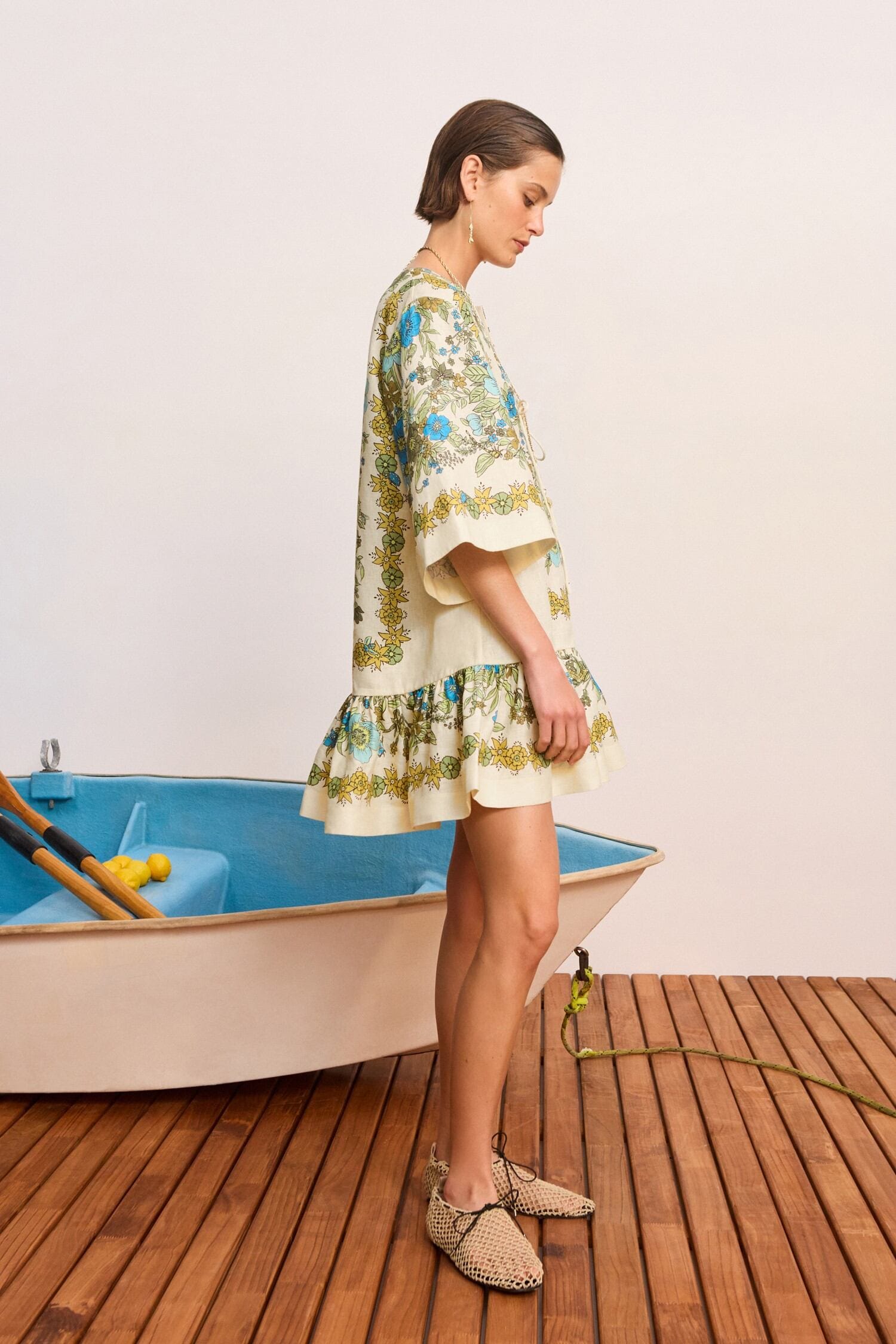 Alemaïs Sophia Mini Dress robe mini lin fleurie