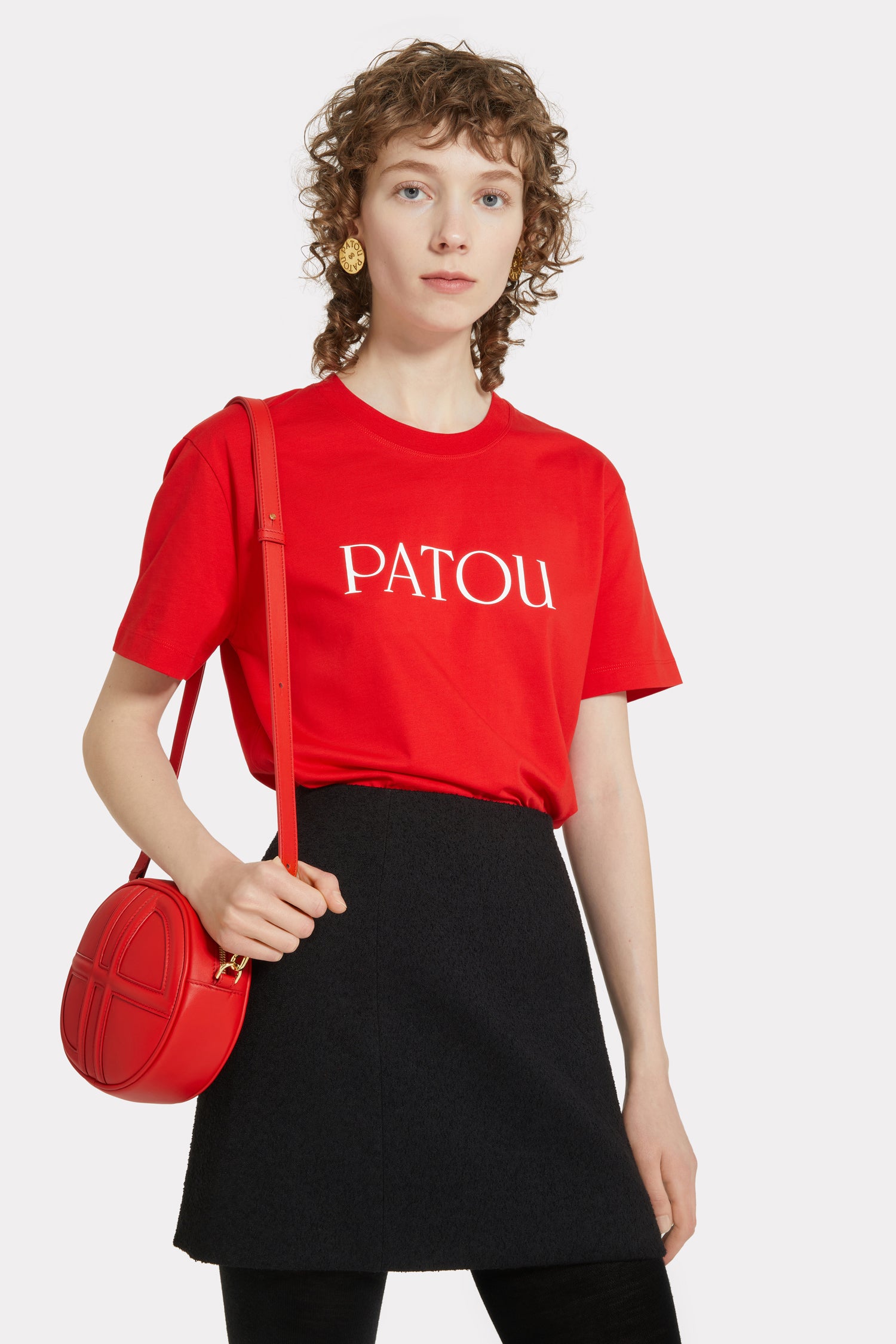 Patou H23JE0299999306R t-shirt logo rouge coton bio