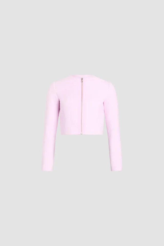 Patou P26JA068 blouson zippé No Label Candy Pink coton bio