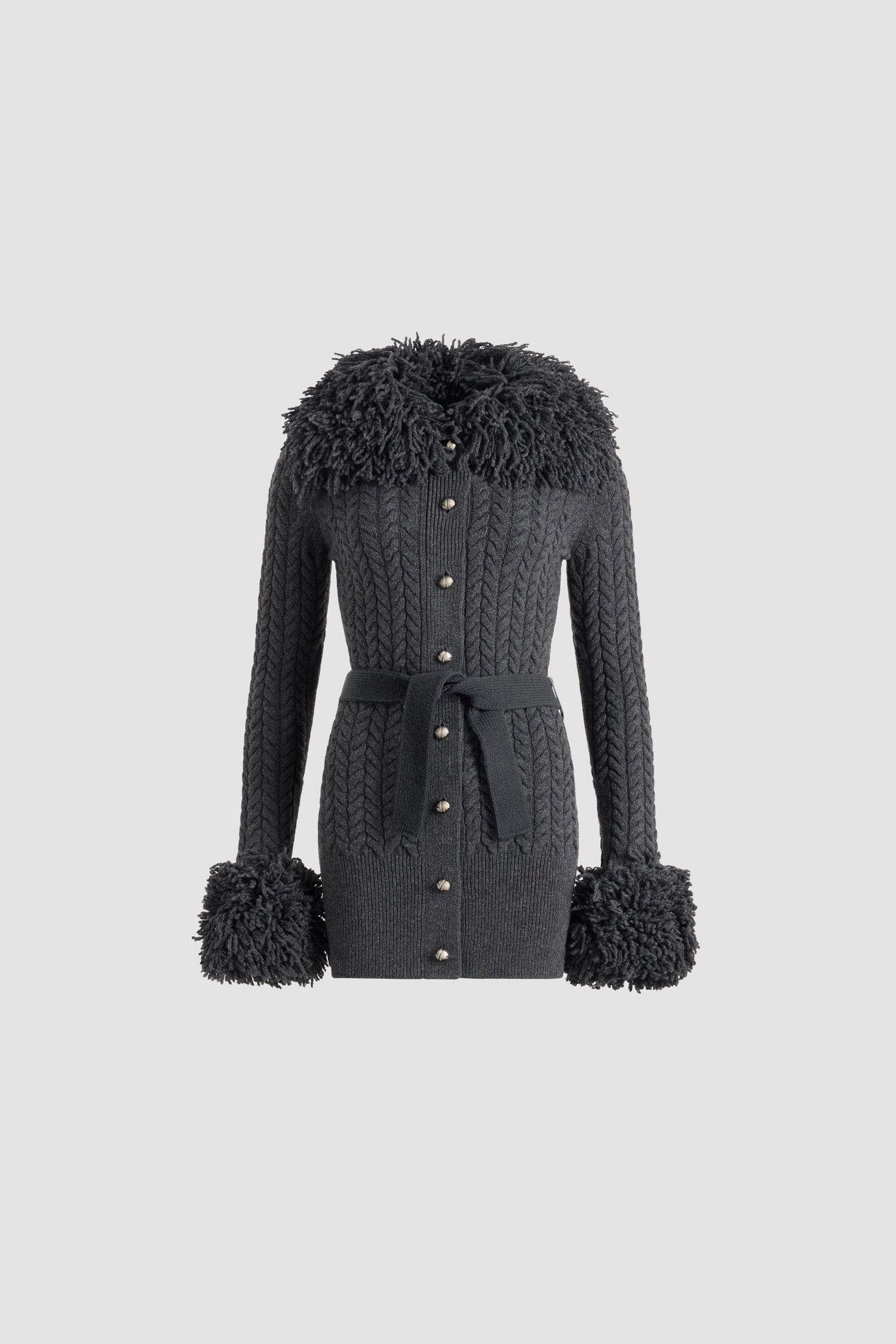 Patou KN282 cardigan laine cachemire gris Mercury