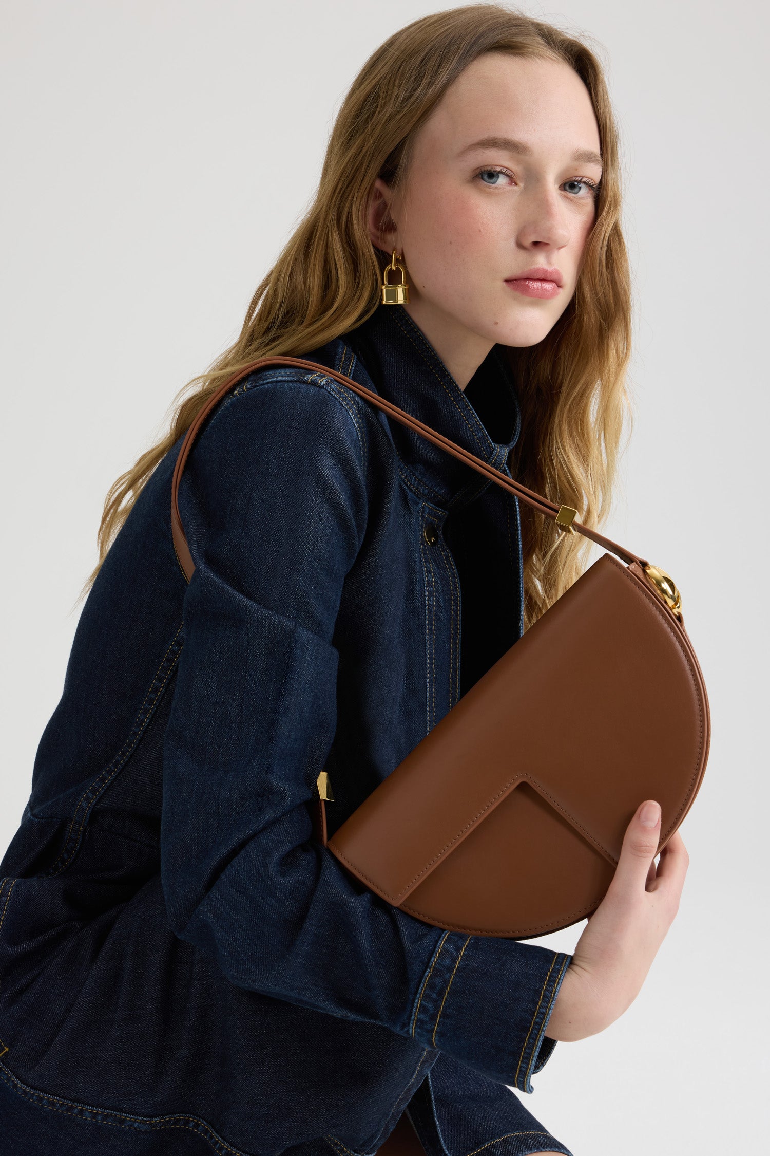 Patou BA022 Le Patou sac cuir Acajou 25 cm bandoulière