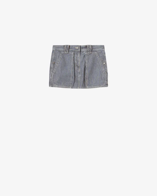Isabel Marant Estera JU0506FA jupe mini bleu-blanc coton