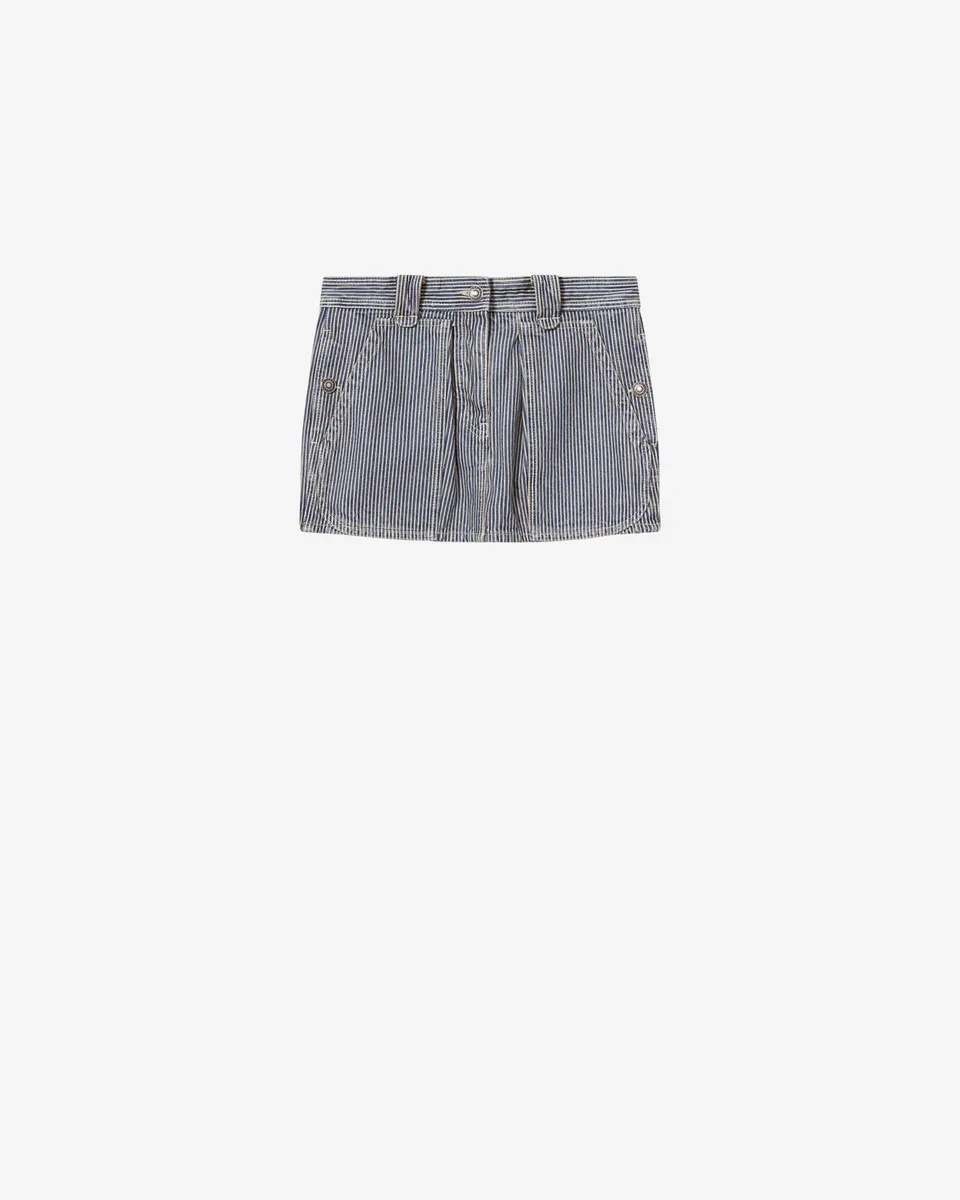 Isabel Marant Estera JU0506FA jupe mini bleu-blanc coton