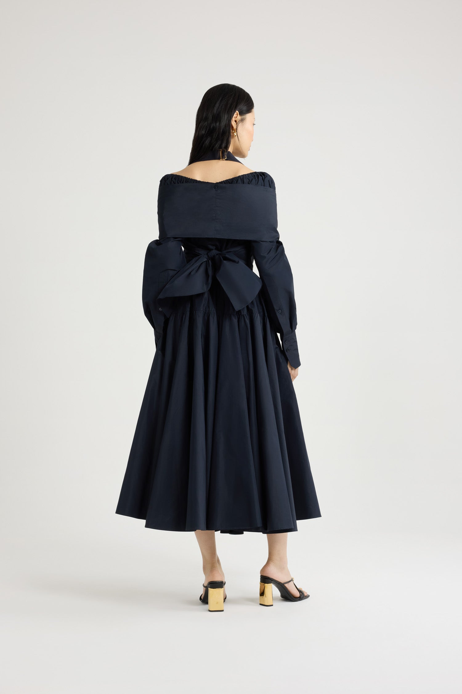 Patou P25BL037 blouse faillé recyclé cache-cœur Navy Black