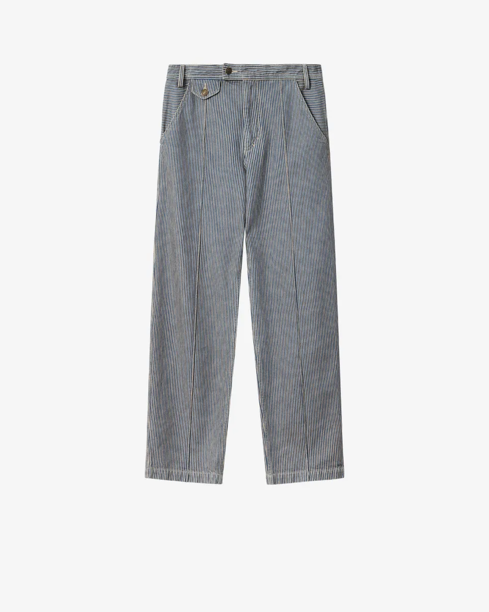 Isabel Marant Elois PA0787HA-D3H05H jean droit bleu-blanc