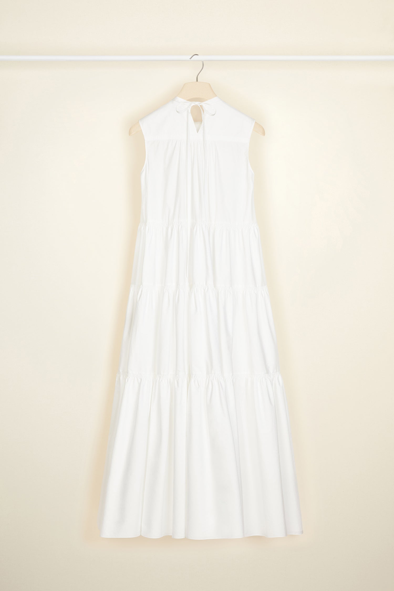 Patou DR066 robe maxi blanche coton bio à volants poches