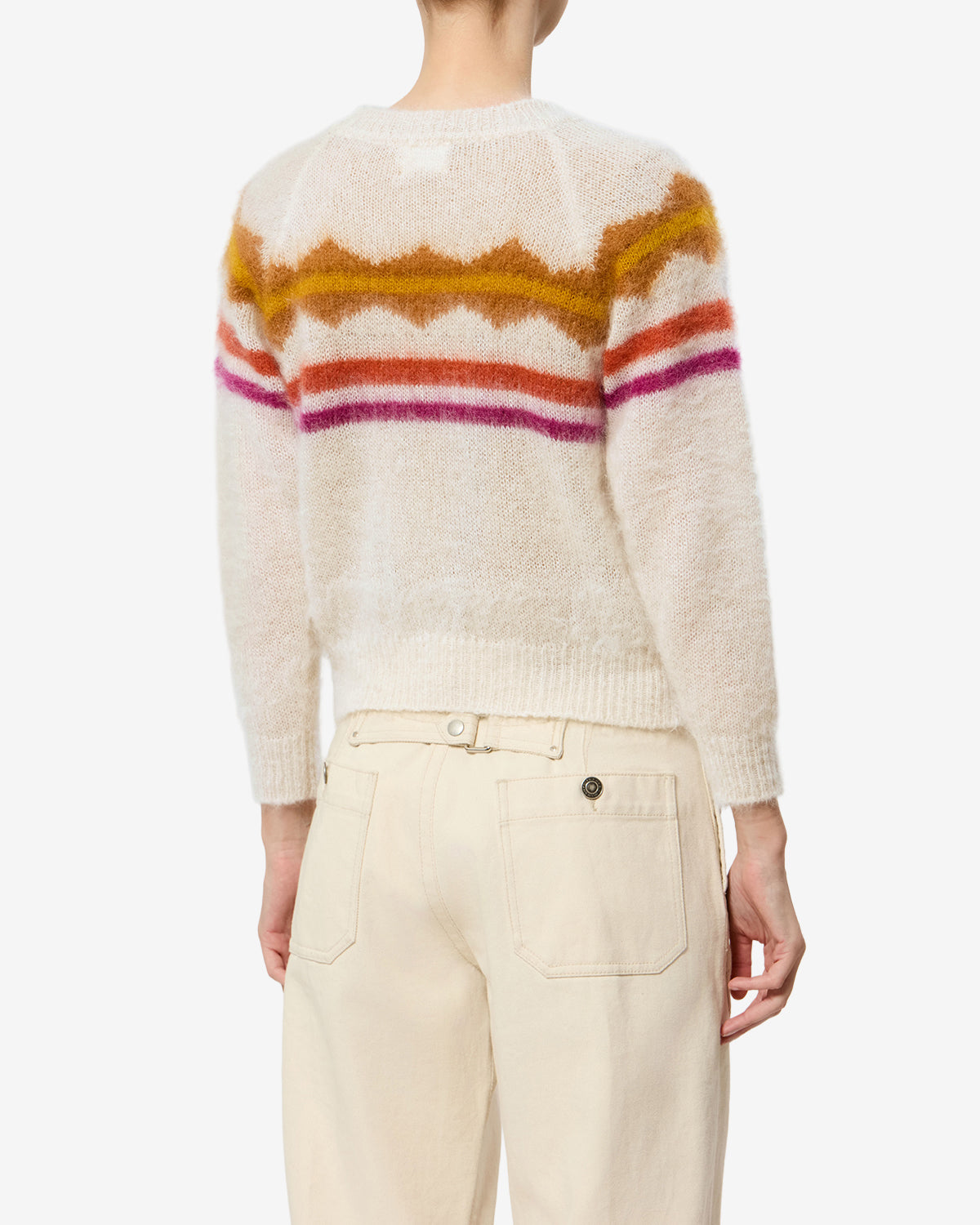 Isabel Marant Monette PU0930FA pull écru mohair rayures