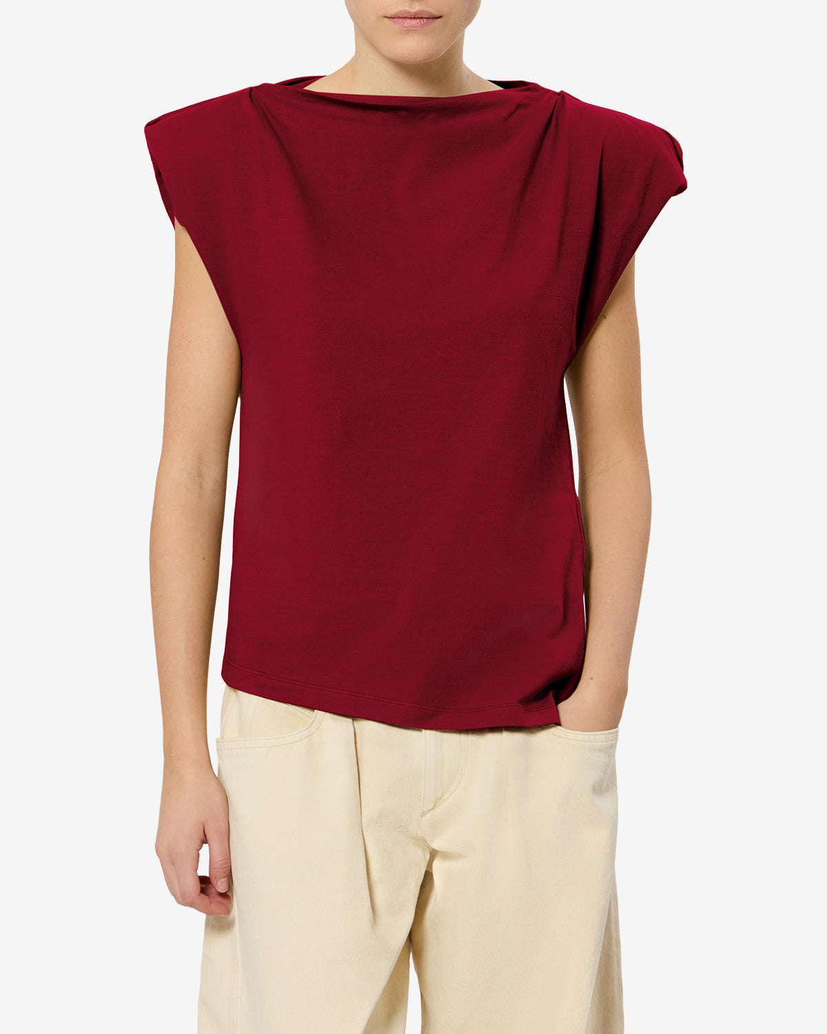 Isabel Marant Sebani t-shirt coton bordeaux foncé