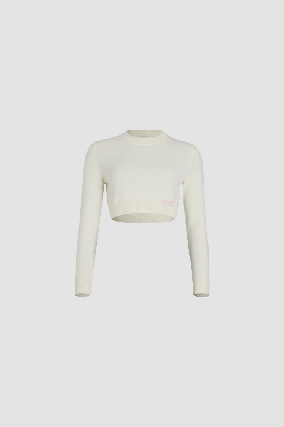 Patou KN220 pull cropped laine cachemire blanc