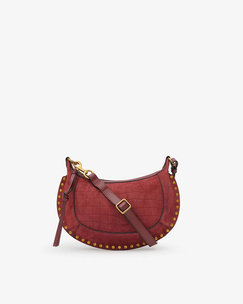 Isabel Marant Oskan Moon Sac Cuir Cerise Effet Croco