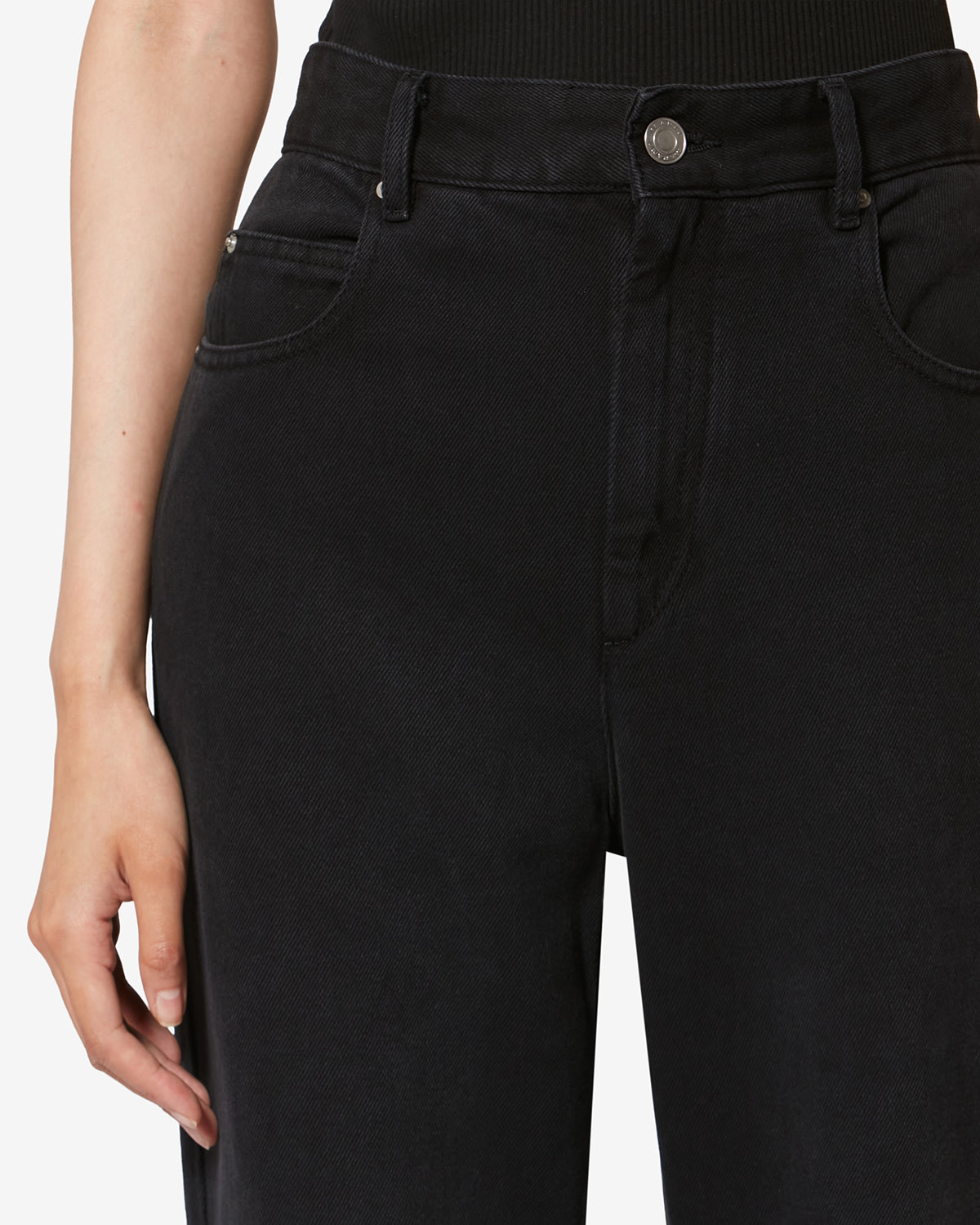 Isabel Marant Belvira jean bootcut noir délavé coton