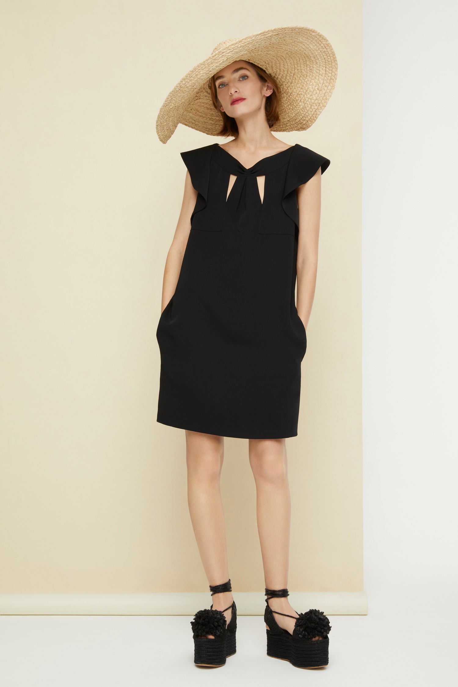 Patou AC007 chapeau capeline crème tissé taille unique