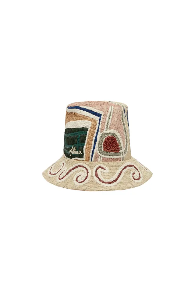 Alemaïs Velora chapeau bob raphia OS brodé