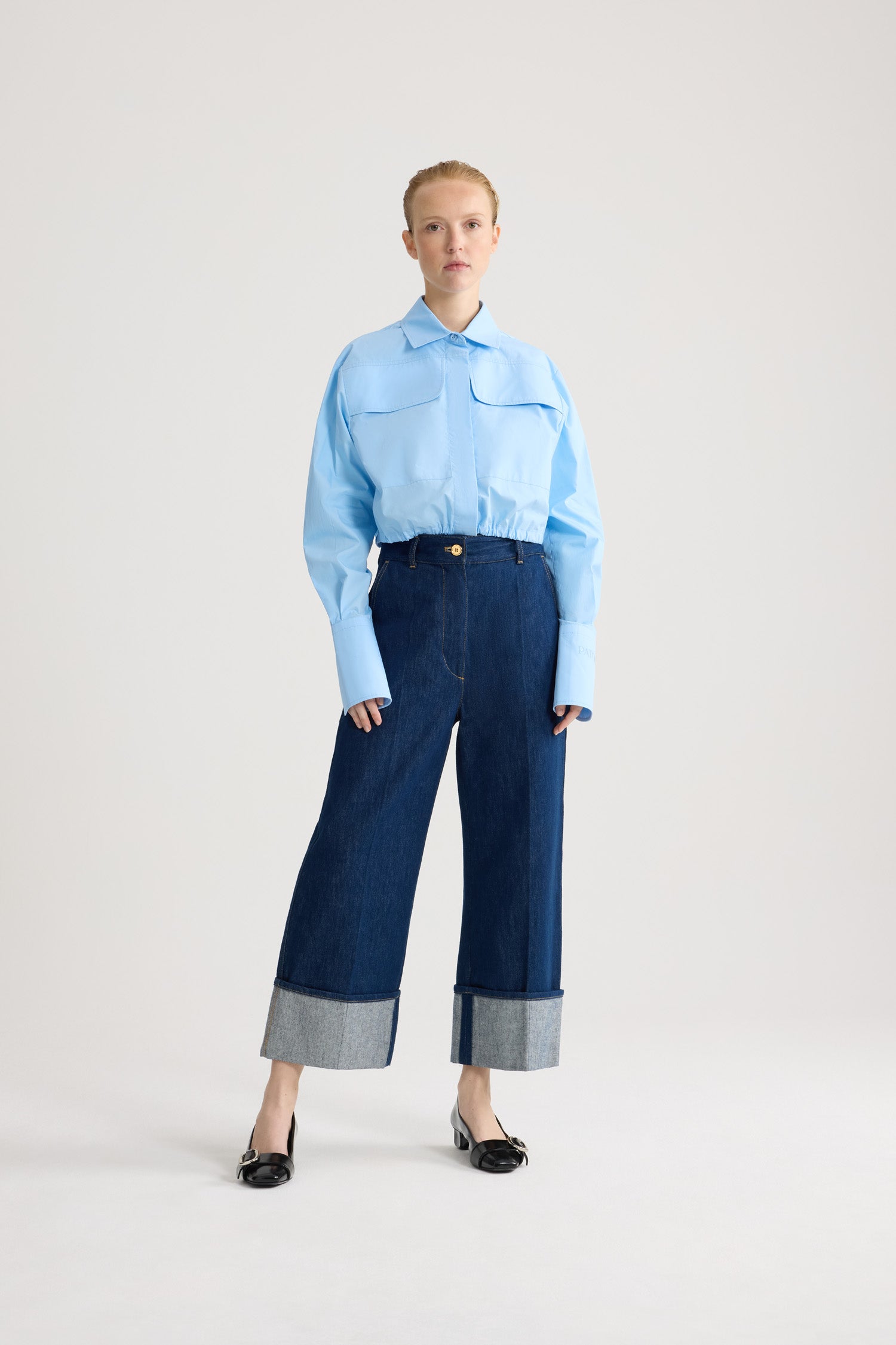 Patou Safari Chemise Coton Bleu Riviera Manches