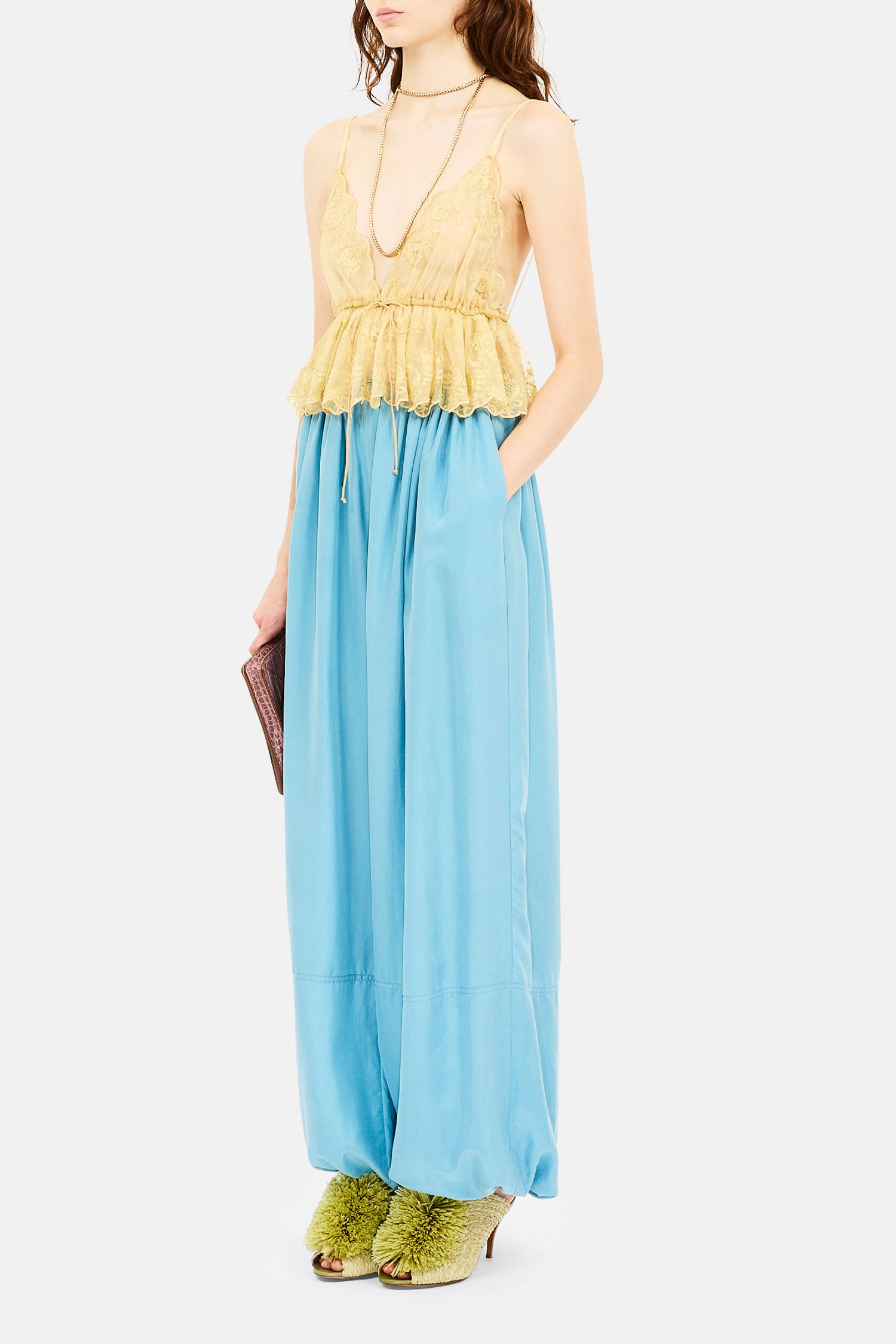 Ulla Johnson Elora caraco Golden Blush dentelle