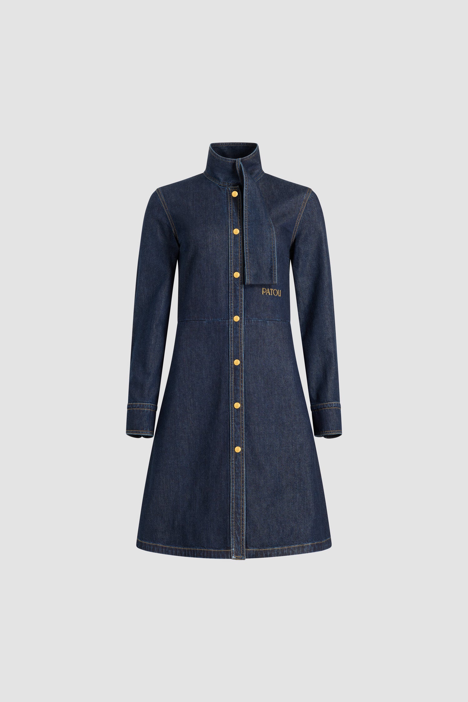 Patou Denim robe jean H25DR194 Blue Moon Rodeo rayée