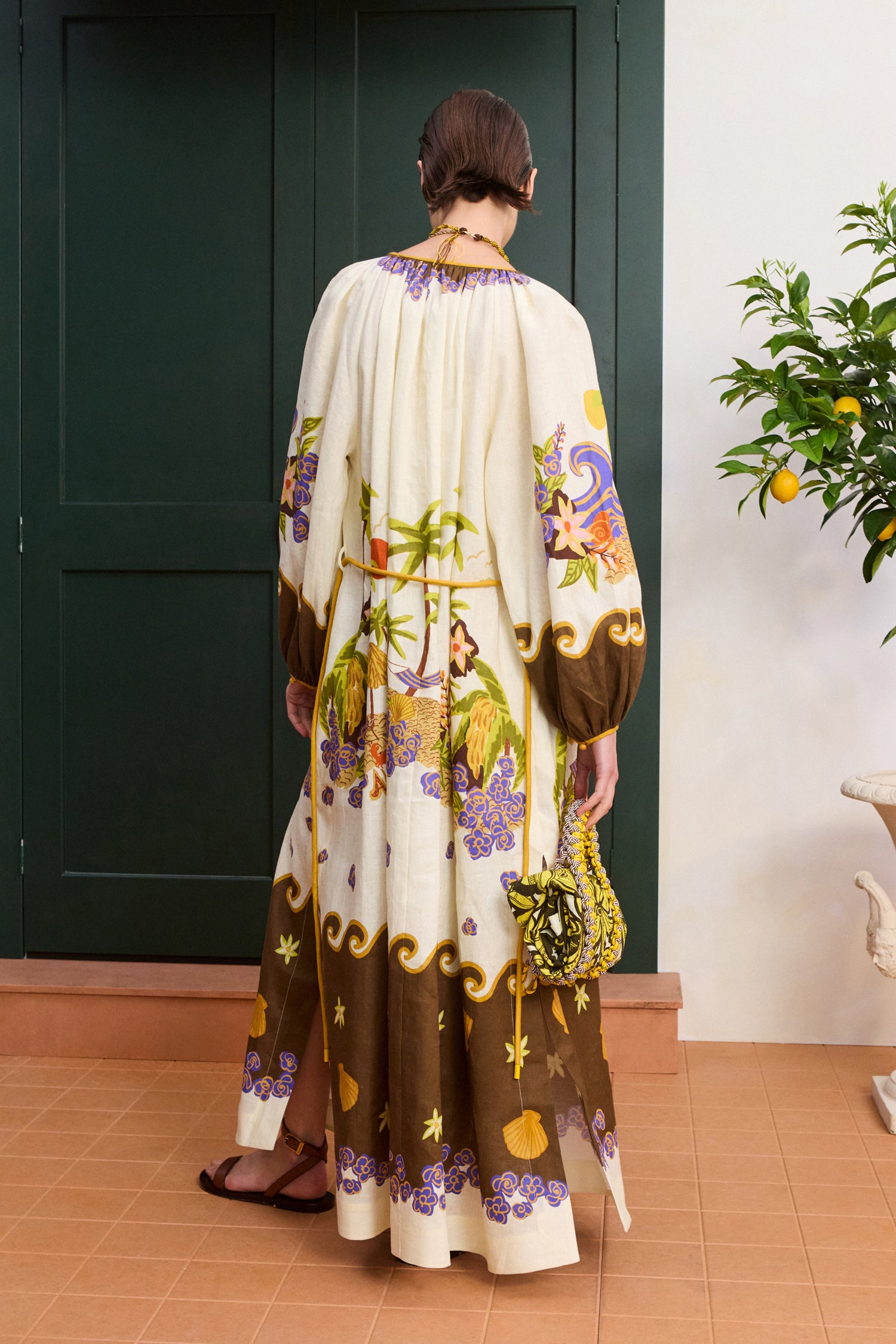 Alemaïs Island Cove Dress robe midi lin ceinture