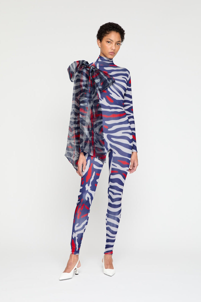 ATU Body Couture Catsuits Tiger Blue combinaison nœud organza
