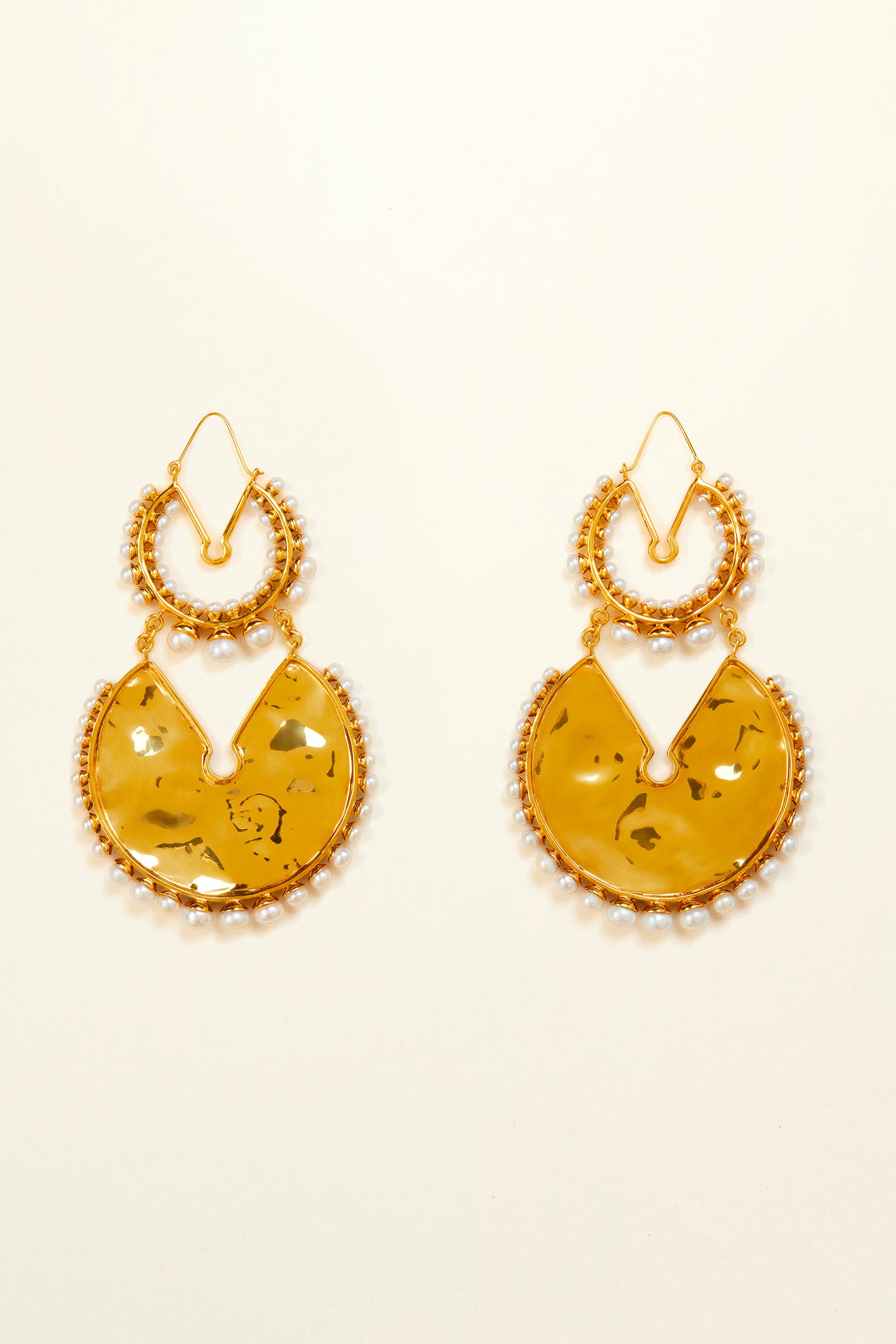Patou Jewellery JW008 boucles créoles laiton or perle TU