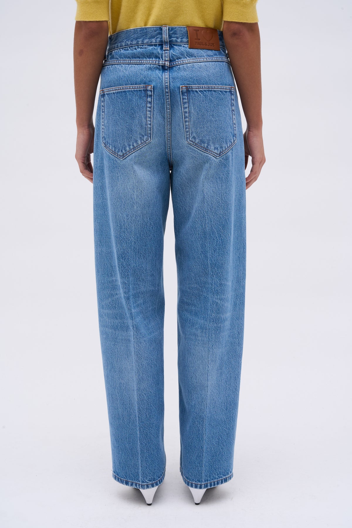 PAUL & JOE CHARLIE jean denim délavé jambes larges