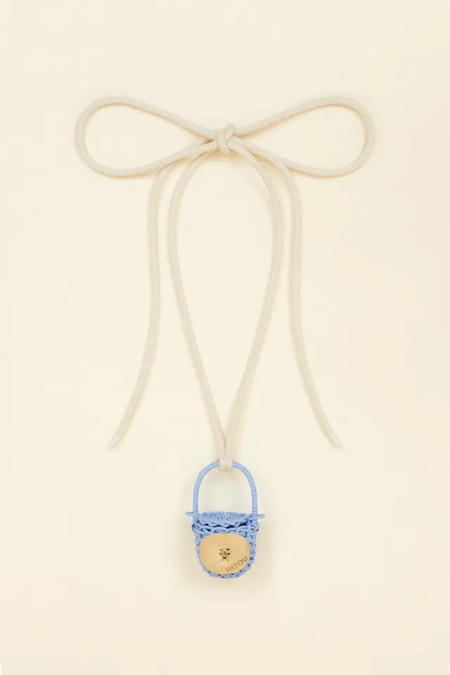 Patou AC023 collier sac seau osier bleu Aurora TU