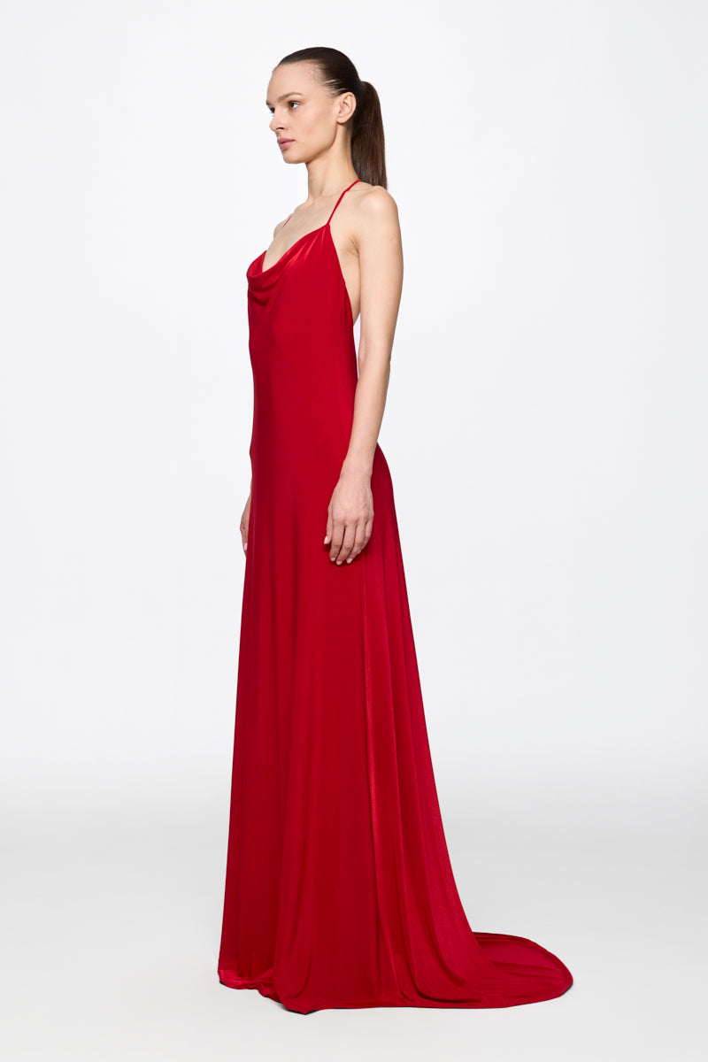 ATU Body Couture Slip Dress robe longue S/M jersey rouge