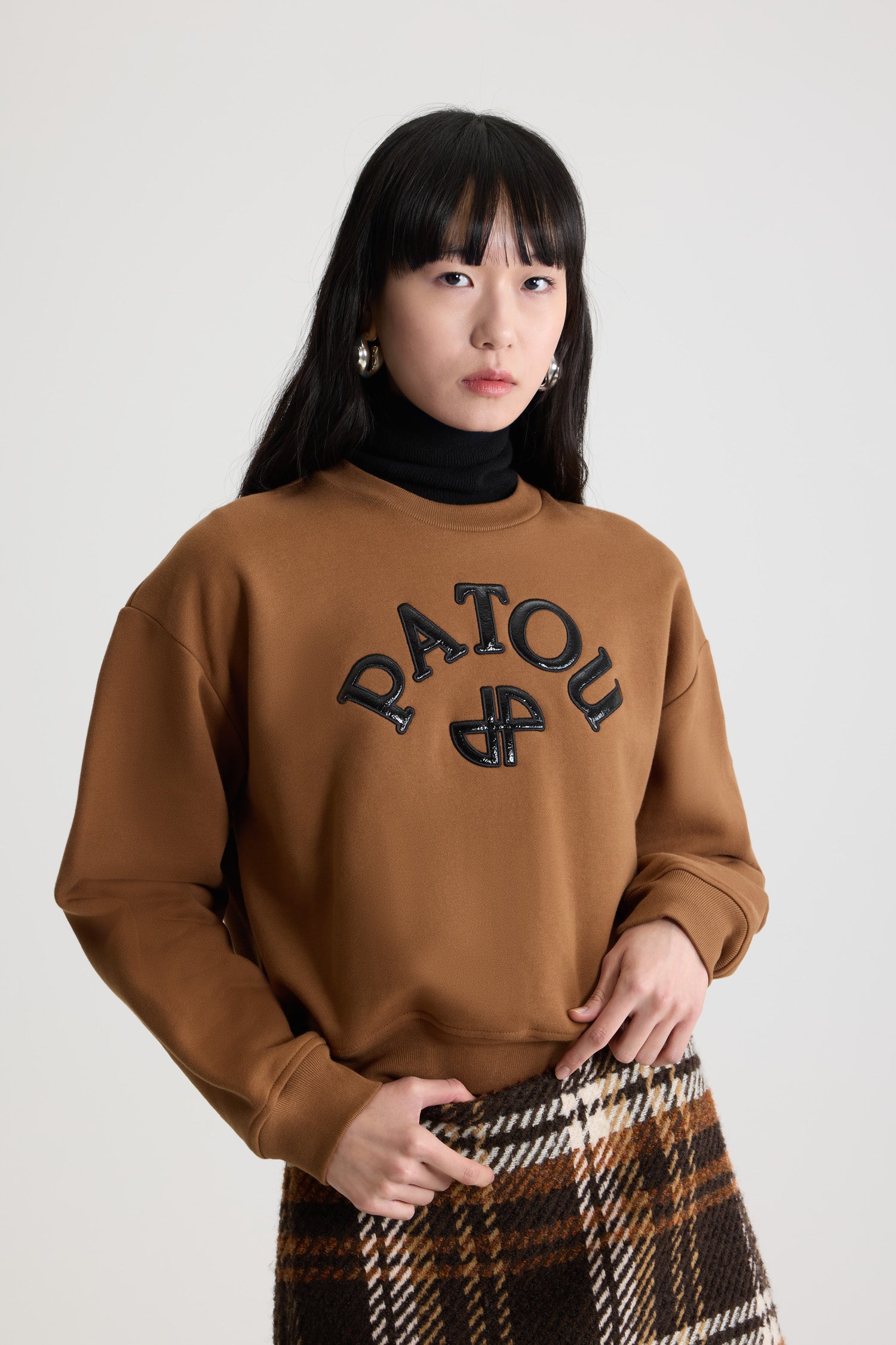 Patou H25JE1999995121B sweat marron XS-XL coton bio