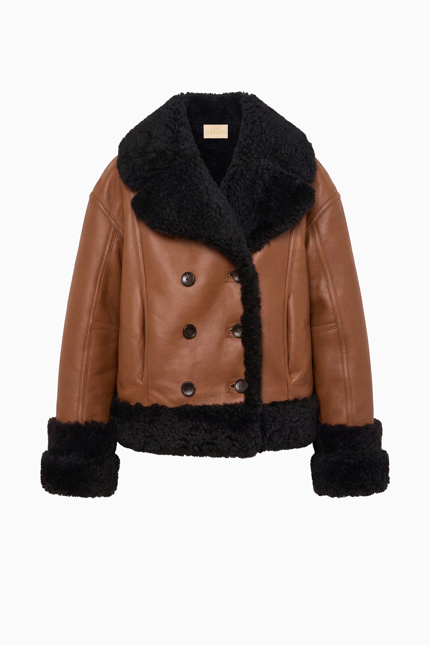 Ulla Johnson Manteau Nisha Noir réversible shearling