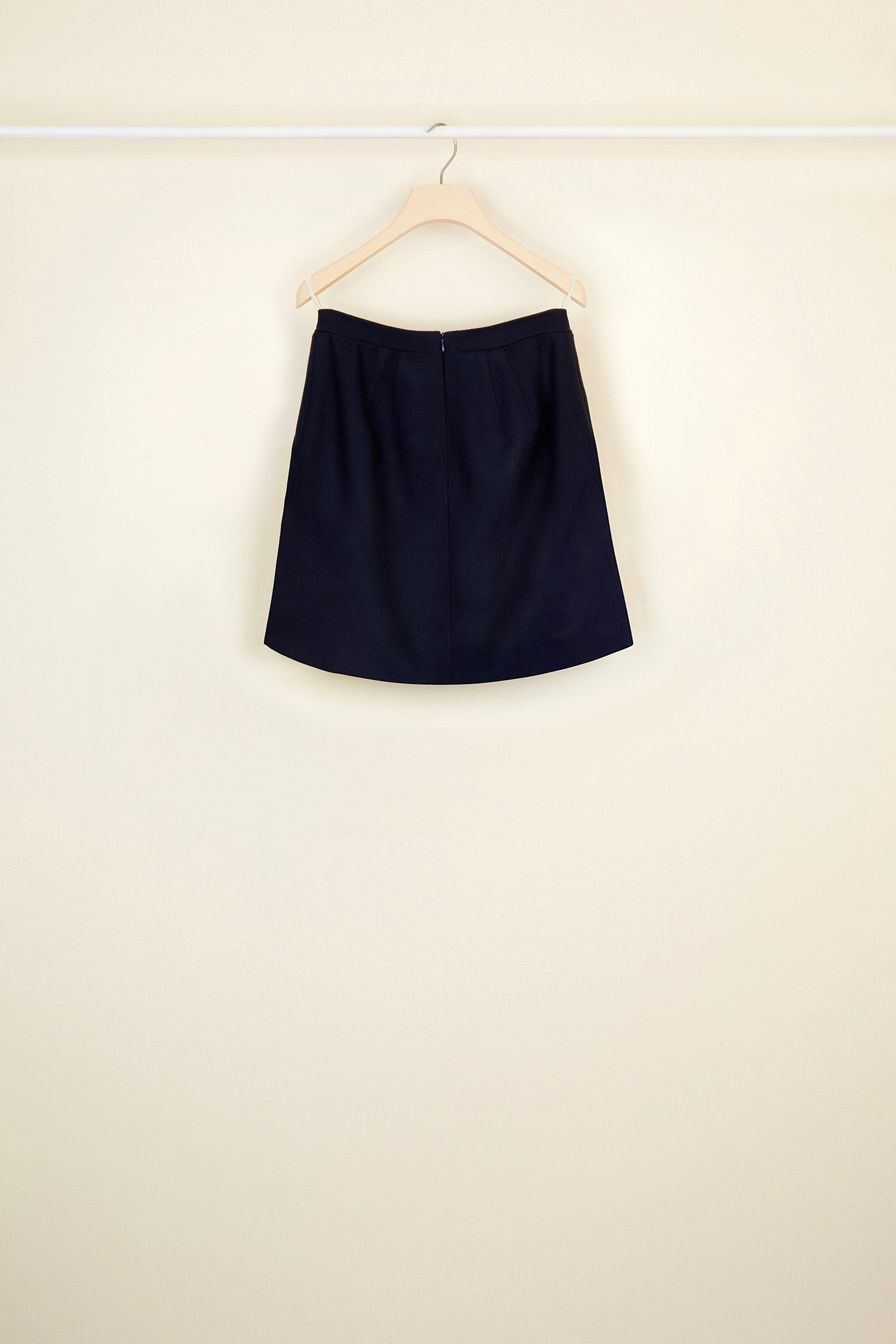 Patou SK004 jupe tulipe marine laine cachemire courte