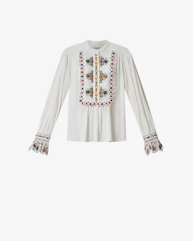 Isabel Marant Monique blouse écru lin broderie