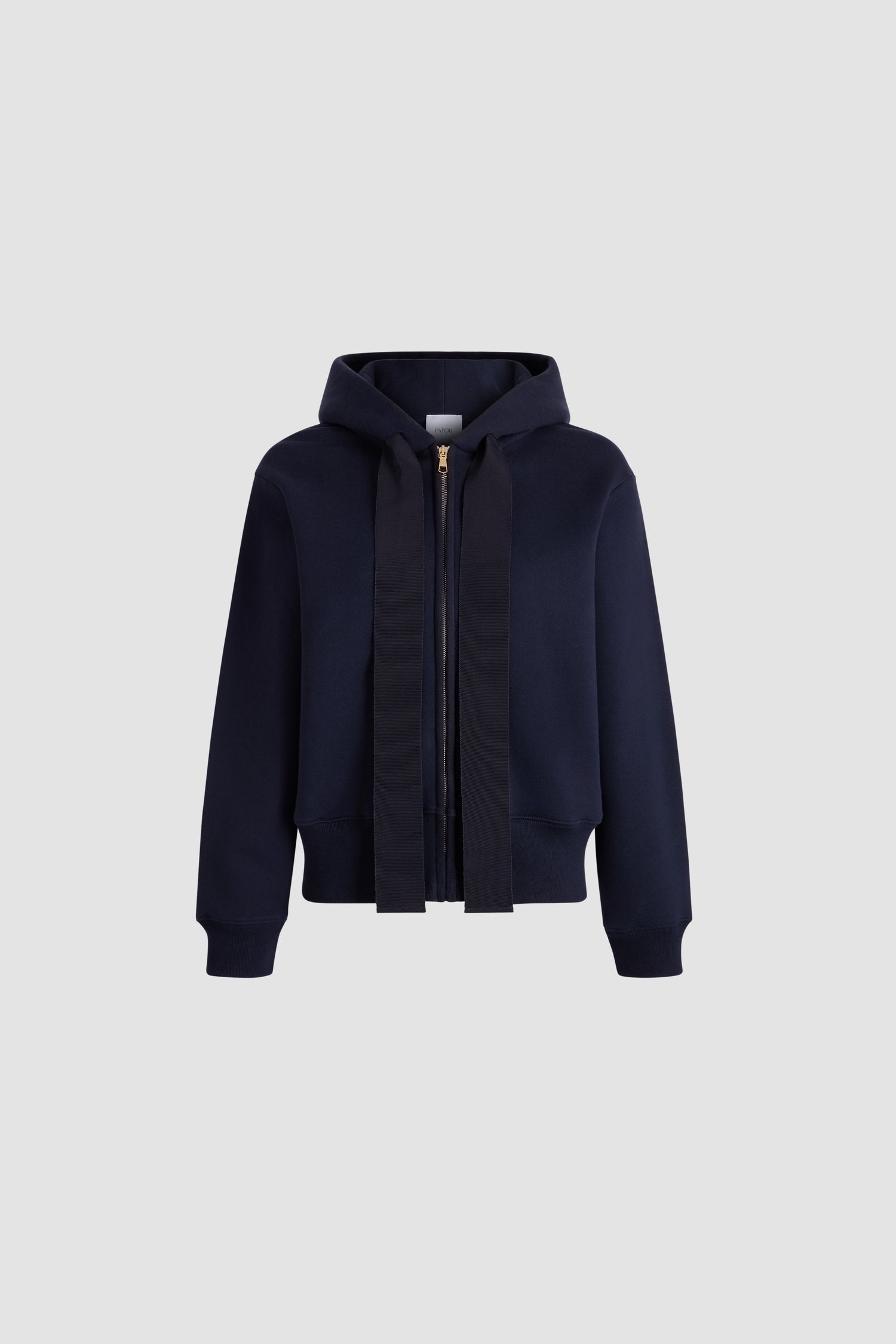 Patou P26JE2439985694N sweat à capuche bleu marine coton bio