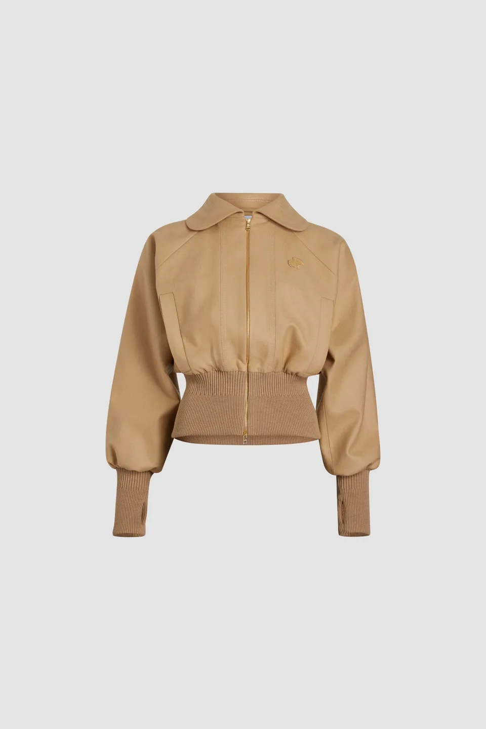 Patou H24OU0280189115B bomber laine Gray Sand