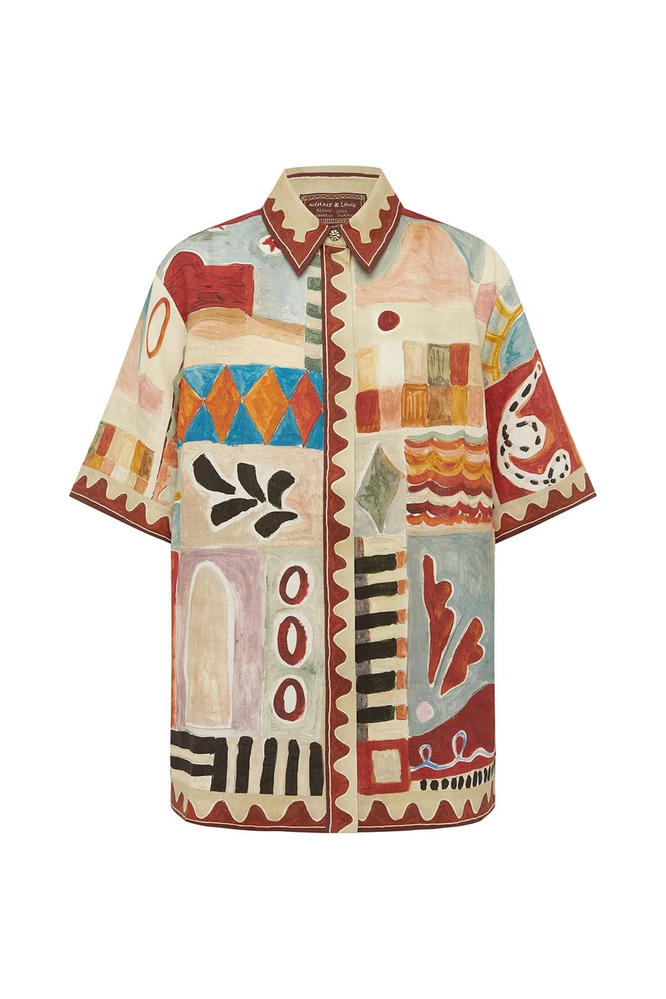 Alemäis Michelle Shirt chemise lin imprimé manches courtes