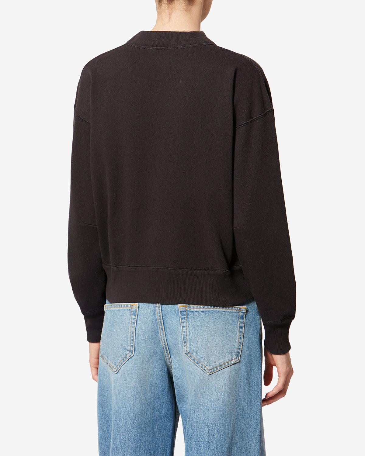 Isabel Marant Moby sweat noir délavé coton logo