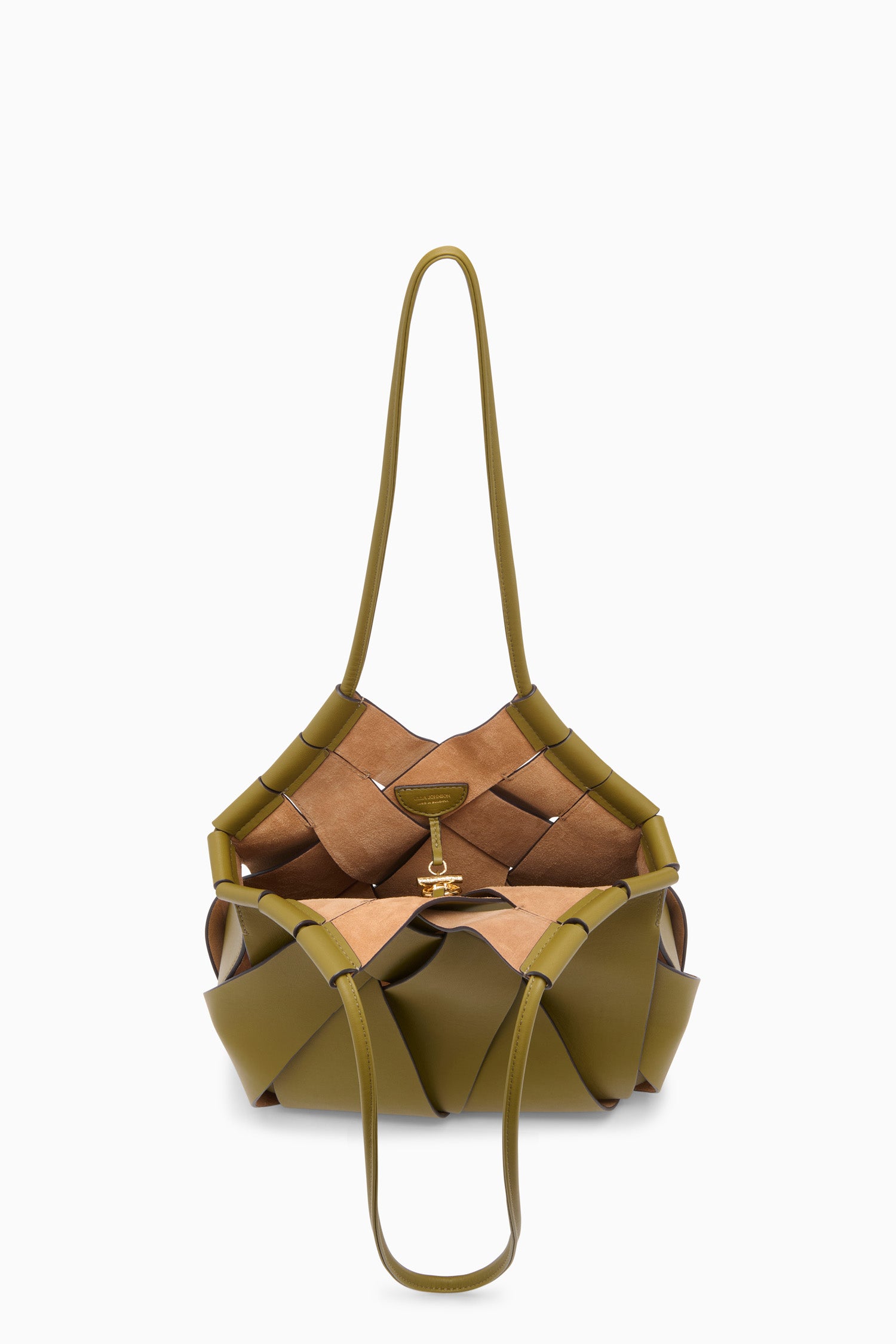Ulla Johnson Charlotte PF261181 sac épaule cuir tressé Olive