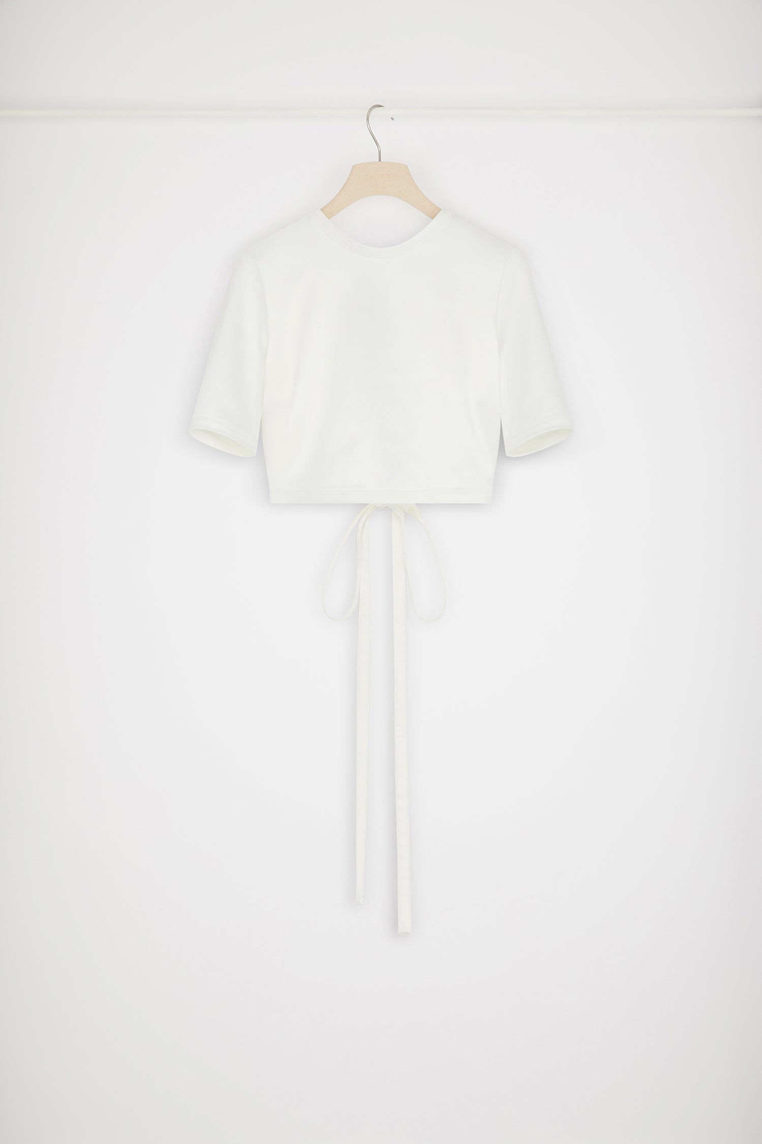 Patou TO045 haut satin Blanc dos ouvert cropped taille 38
