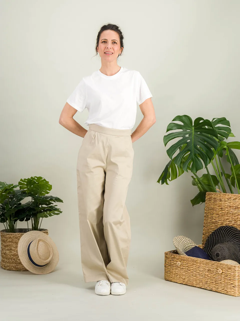 Anahide Saint André MARIUS pantalon large coton beige 38