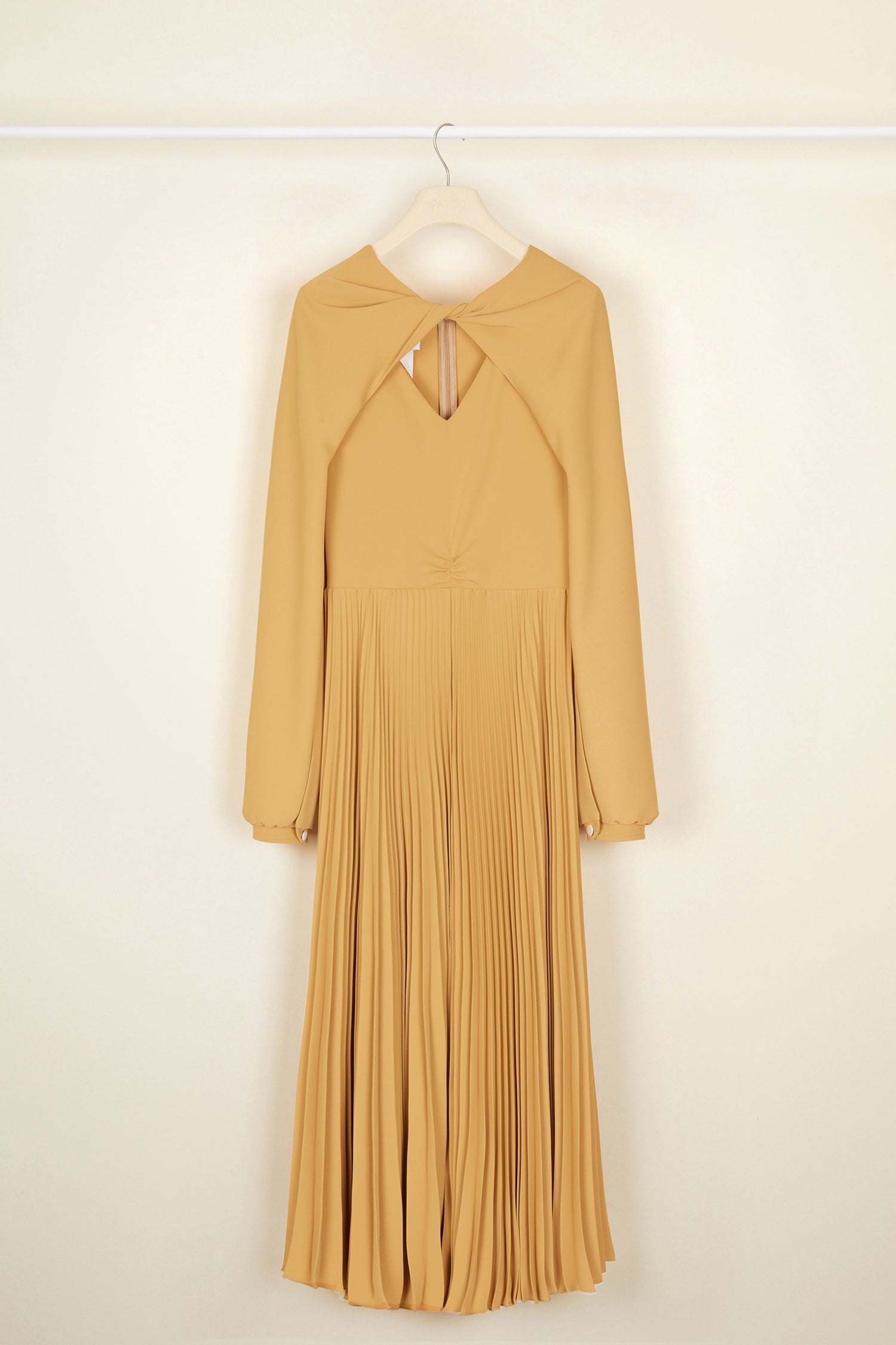 Patou A20DR0480012093S robe midi sable cady plissée