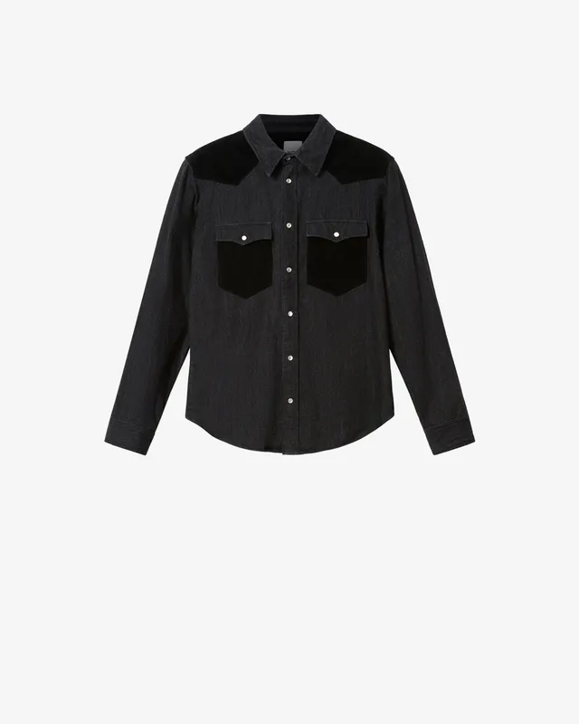 Isabel Marant Vegas Chemise Noire Coton Velours XS-XL