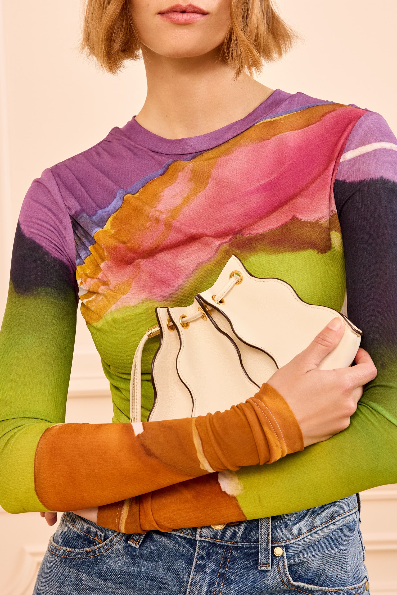 Ulla Johnson Adria sac bandoulière cuir blanc cowrie