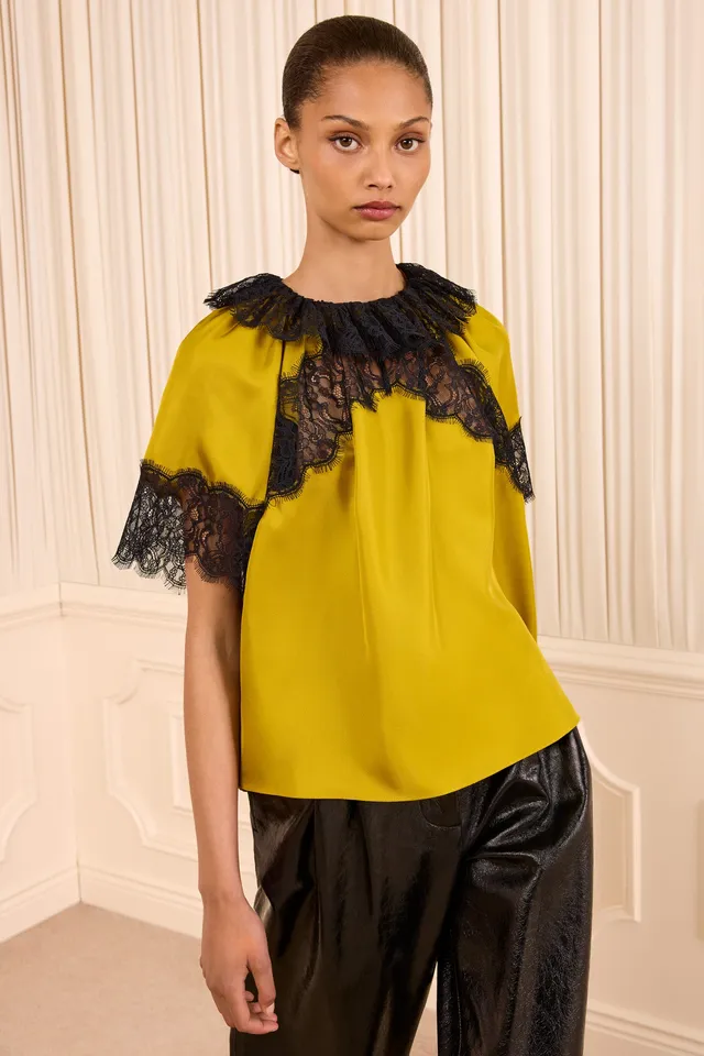 Ulla Johnson Nina Blouse Femme Citrine Jaune Soie