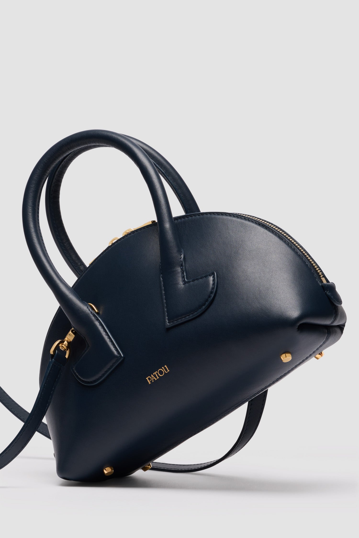 Patou Bags P25BA0195000699N sac bowling cuir lisse bleu marine TU
