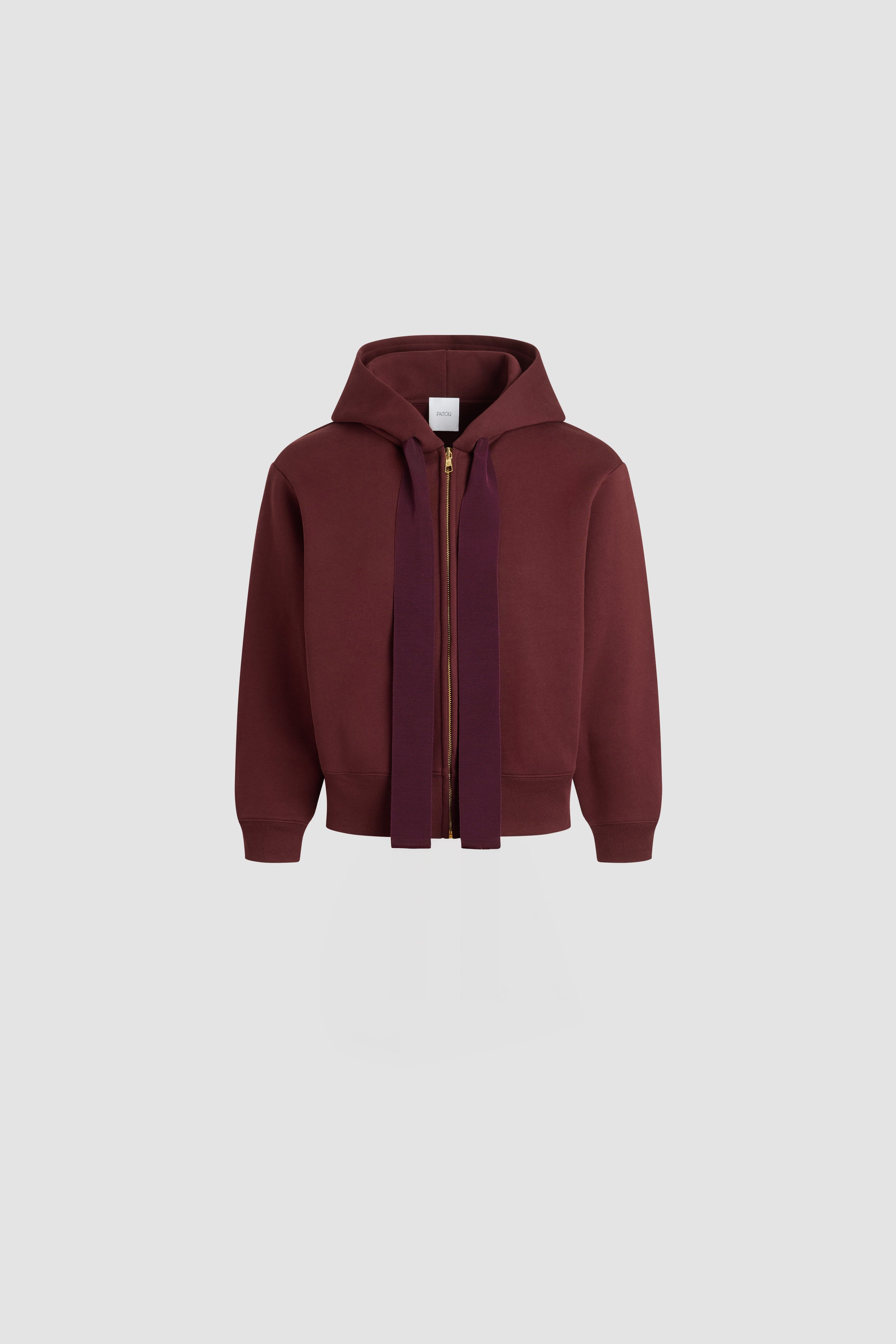 Patou JE196 hoodie syrah coton bio zip logo dos